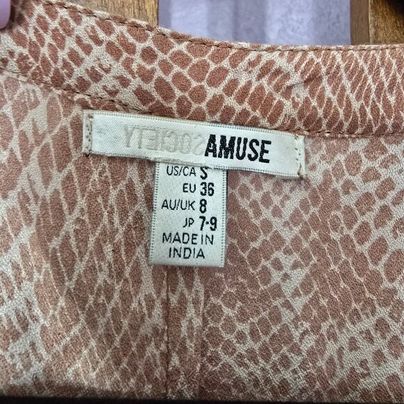 Amuse Society Roxane Romper – Moccasin Snake Print – Size Small - Picture 3 of 5